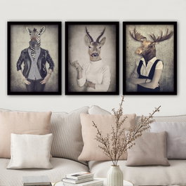 Wallity Cuadro Decorativo Enmarcado Desconocido (3 Piezas)